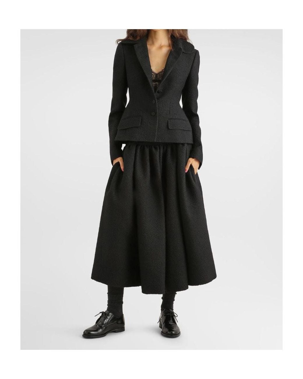 Dolce & Gabbana Black Button-Down Wool Jacket