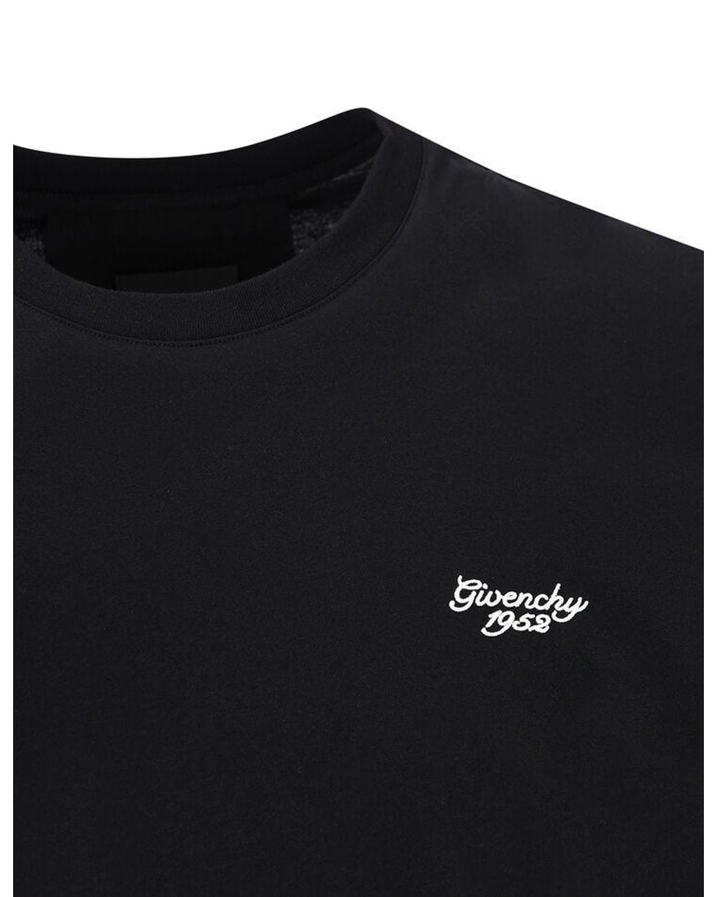 Givenchy Black 4G Embroidered Crewneck T-Shirt for men