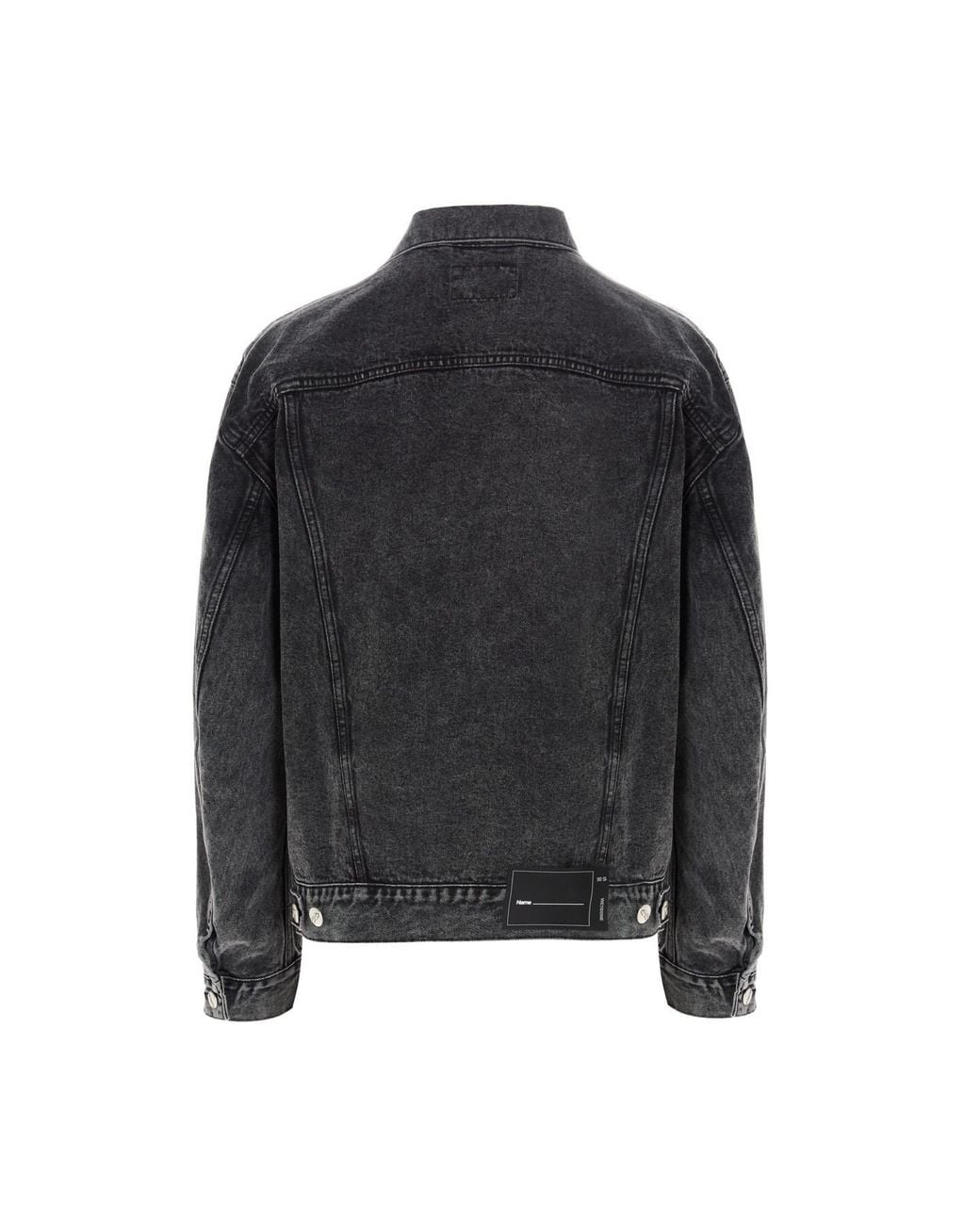 we11done Blue Logo Patch Faded Denim Jacket for men