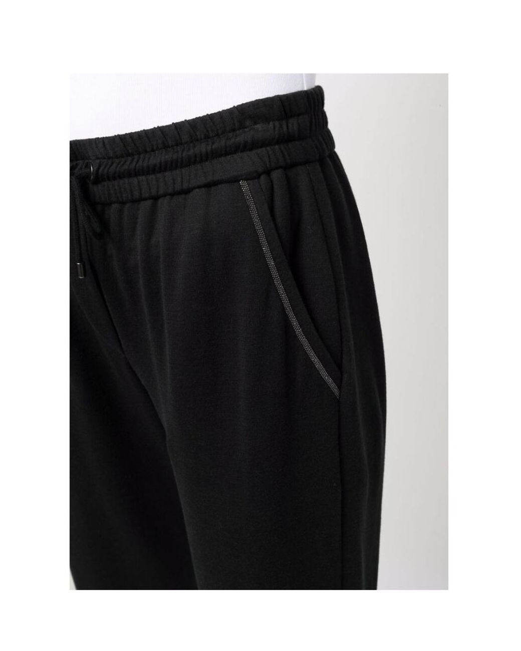 Brunello Cucinelli Black Drawstring Tapered Sweatpants