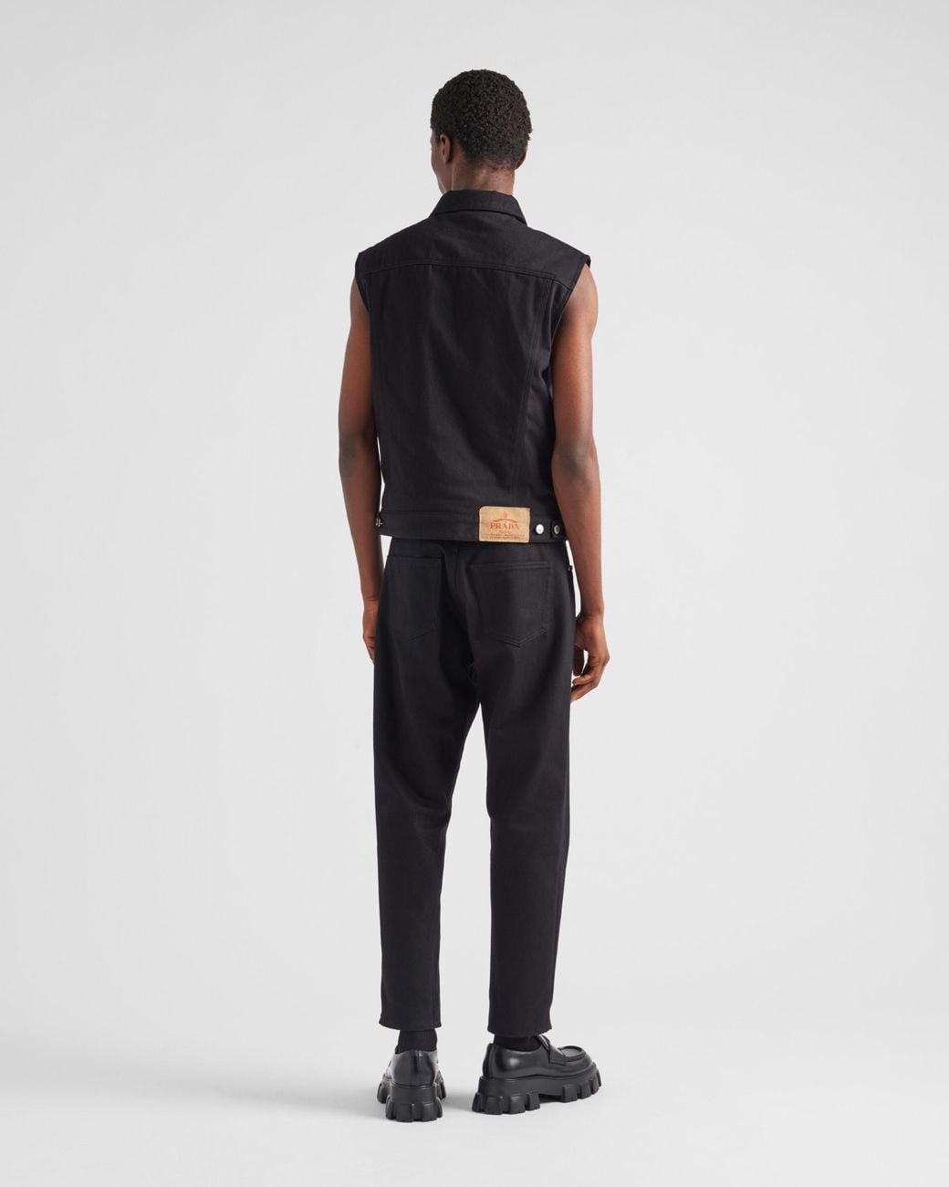 Prada Black Sleeveless Denim Jacket for men