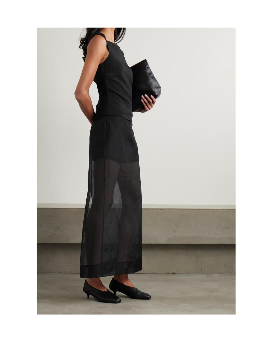 St. Agni Black Lightweight Midi Skirt