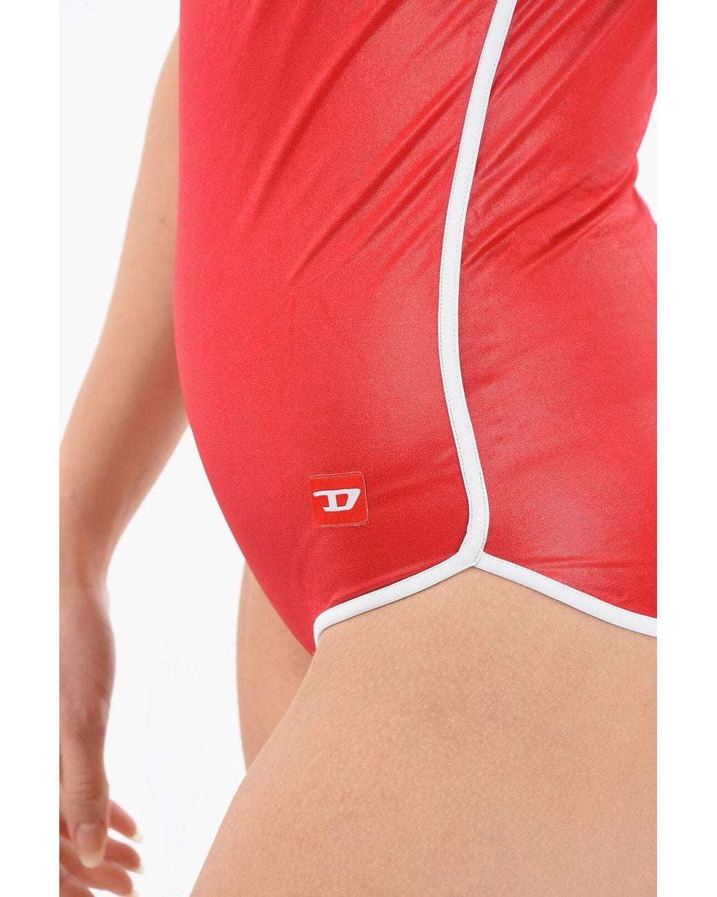 DIESEL Red Logo Fitted Swimsuit