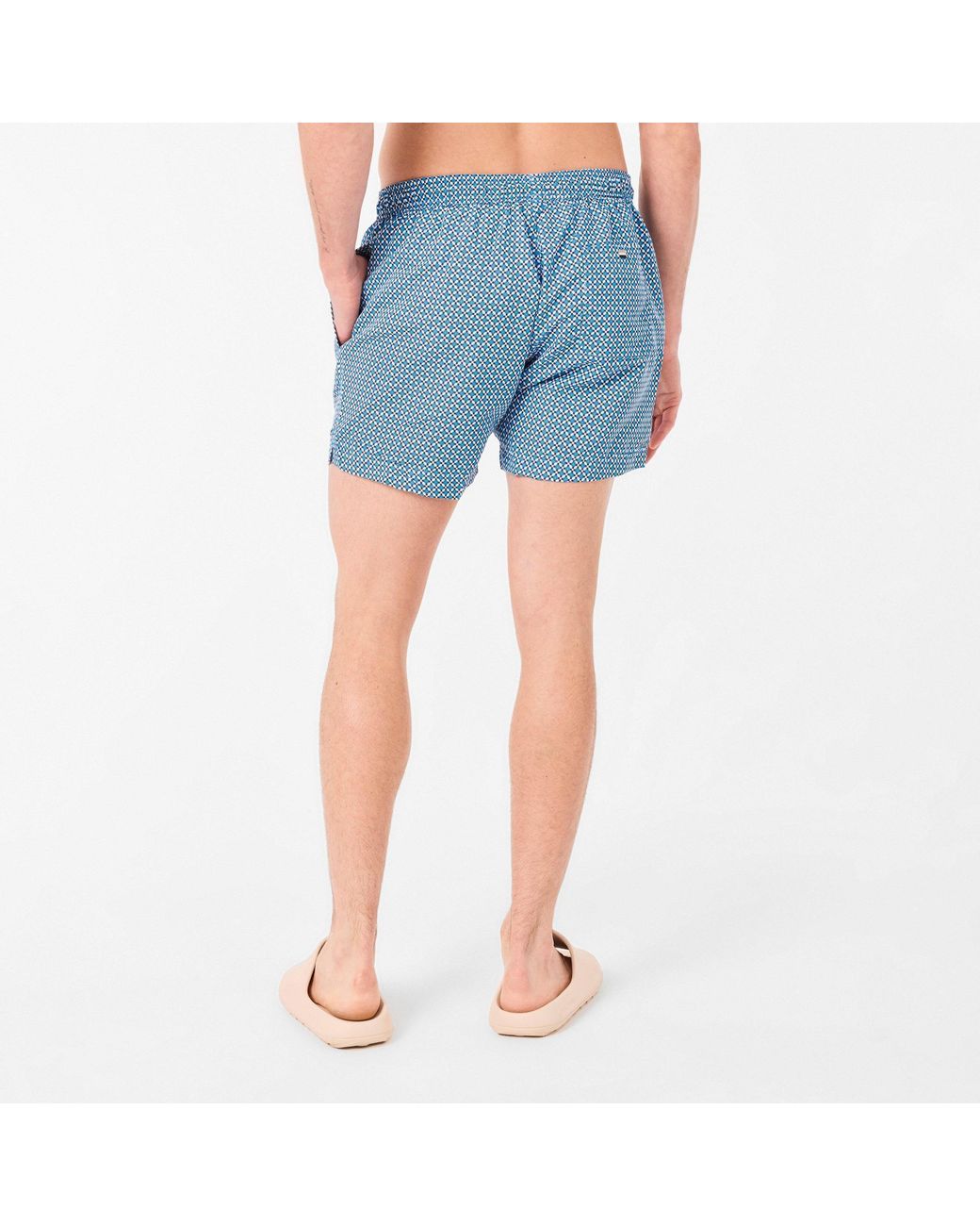 Boss Blue Patterned Swim Shorts for men