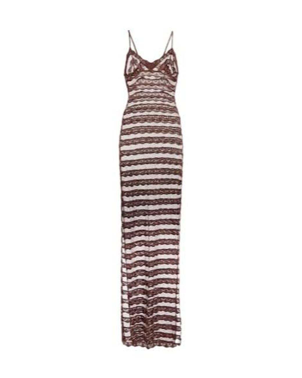 AYA MUSE White Semi-Sheer Lace Camisole Maxi Dress
