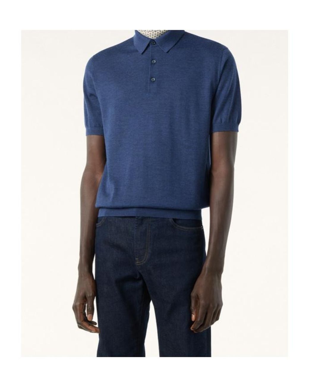 Loro Piana Blue Sottile Polo Shirt for men