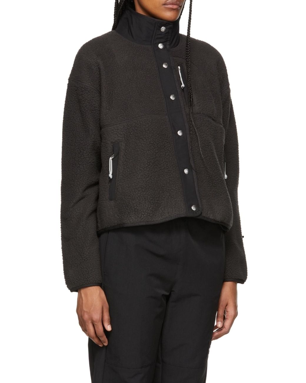 The North Face Black Faux-Shearling High-Neck Jacket