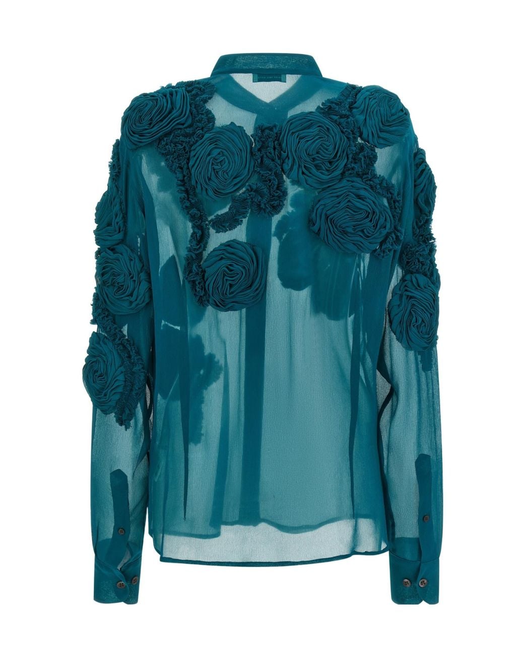 Dries Van Noten Chowsa Sheer Floral Shirt in Green | Lyst UK