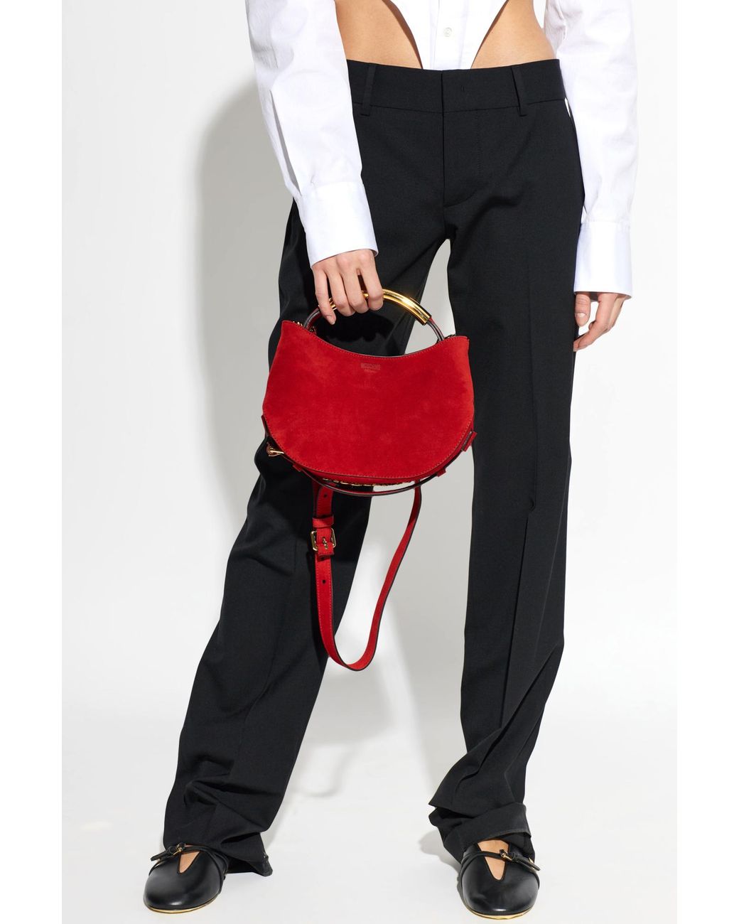 Moschino Red Handle Me Top Handle Handbag