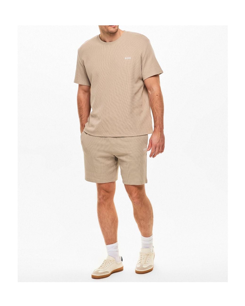Boss Natural Round-Neck Short-Sleeved T-Shirt for men