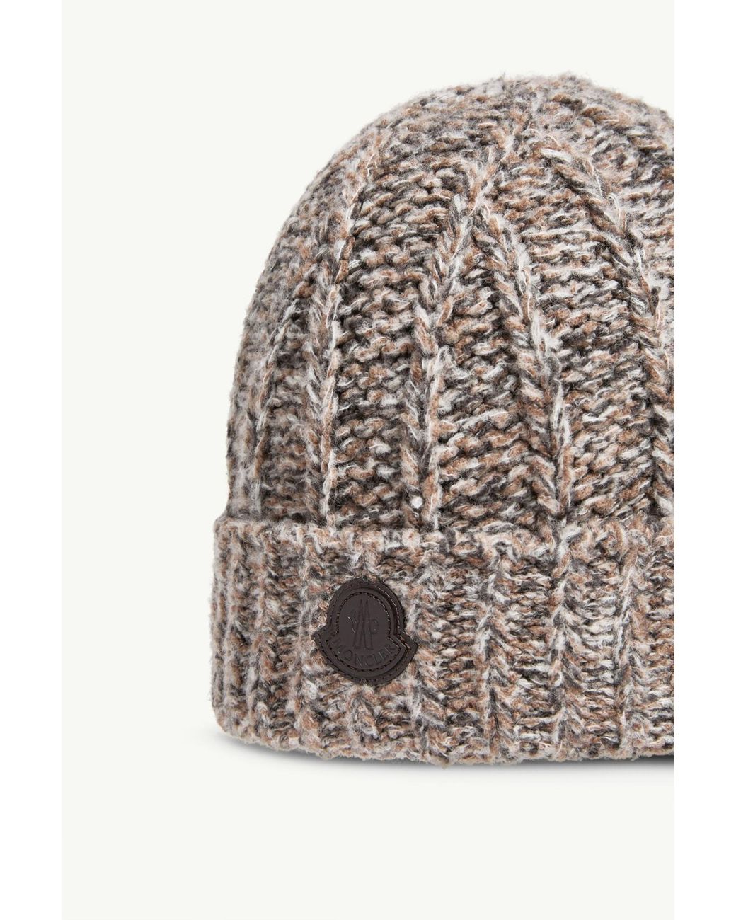 Moncler Gray Wool Blend Bouclé Knit Beanie for men