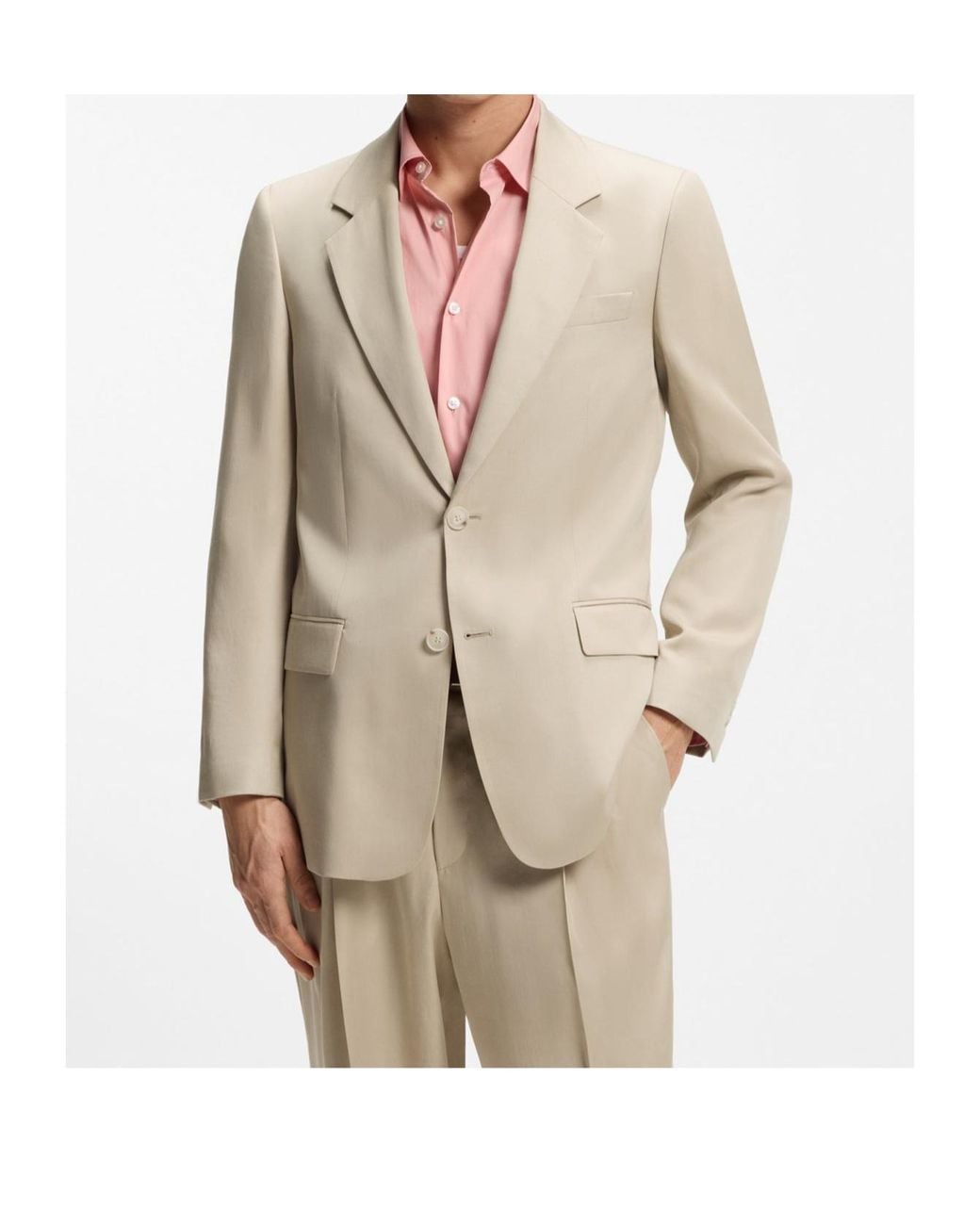 Boss Natural Relaxed Single-Breasted Blazer for men
