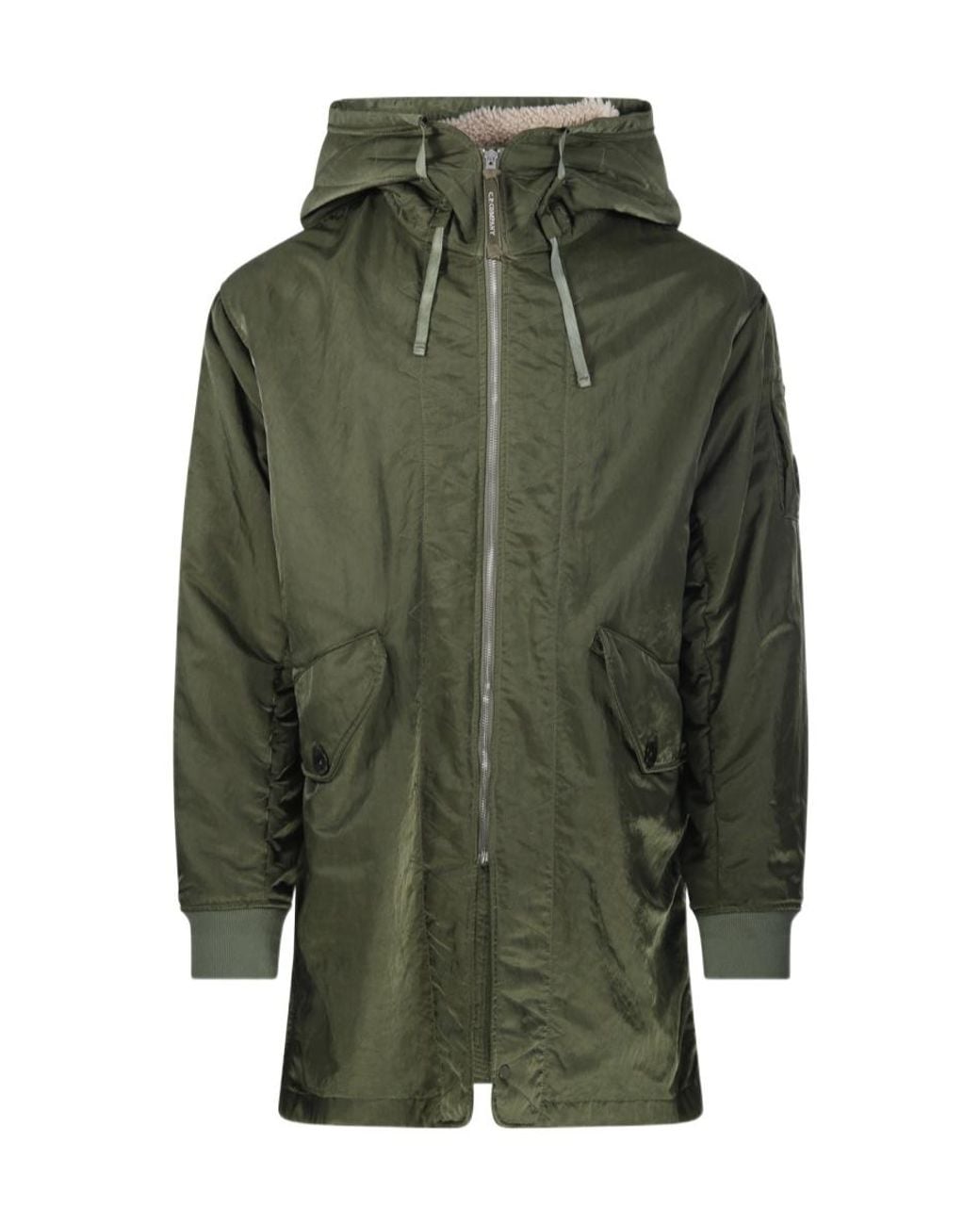 C P Company Green Long-Sleeved Zipper Casual Jacket for men