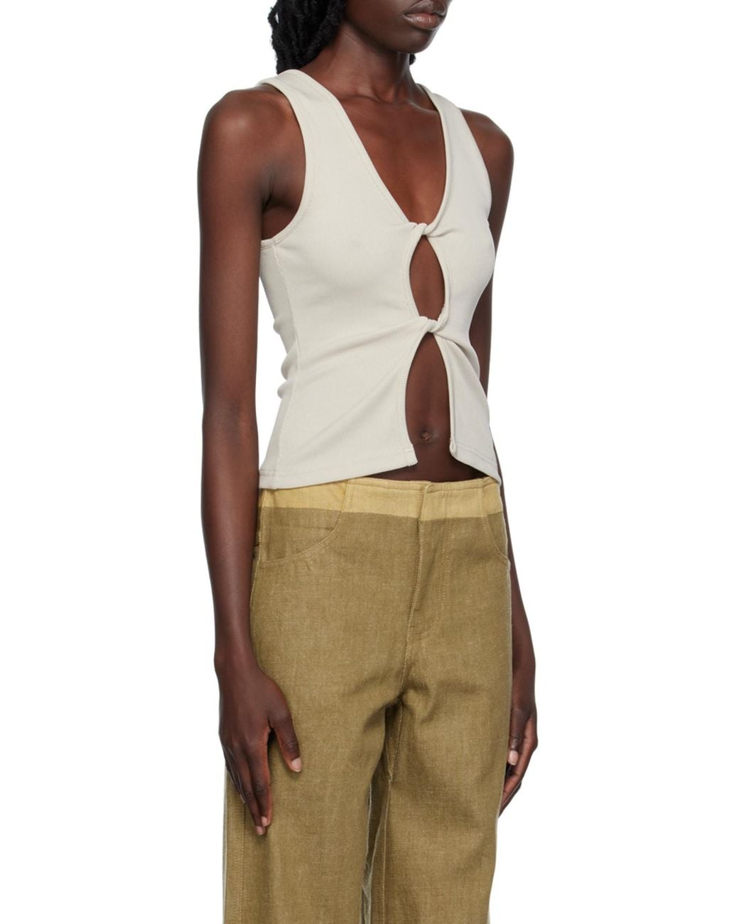 Christopher Esber Natural Open Twist Tank Top