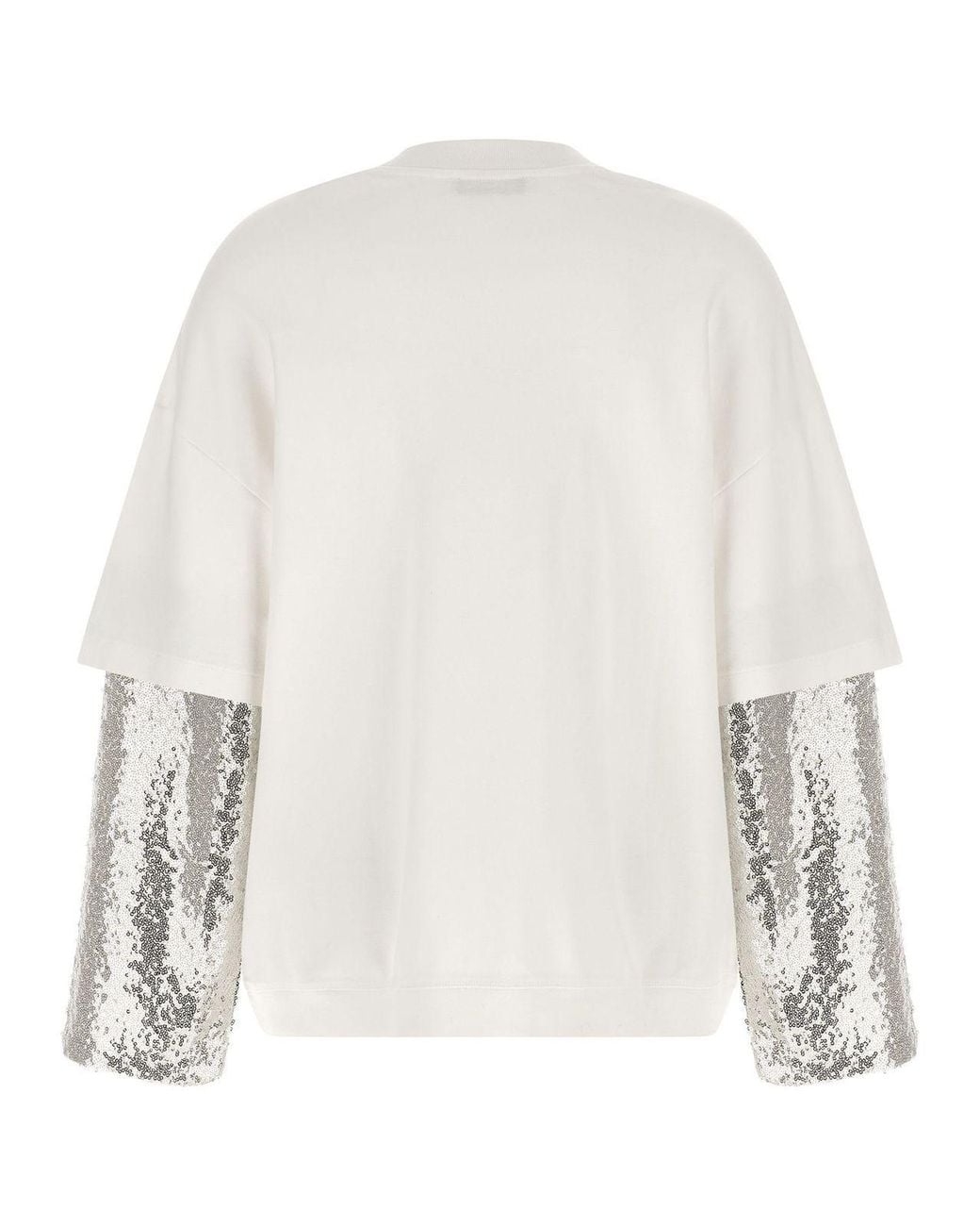 DARKPARK White Troy Sequin Sleeve T-Shirt