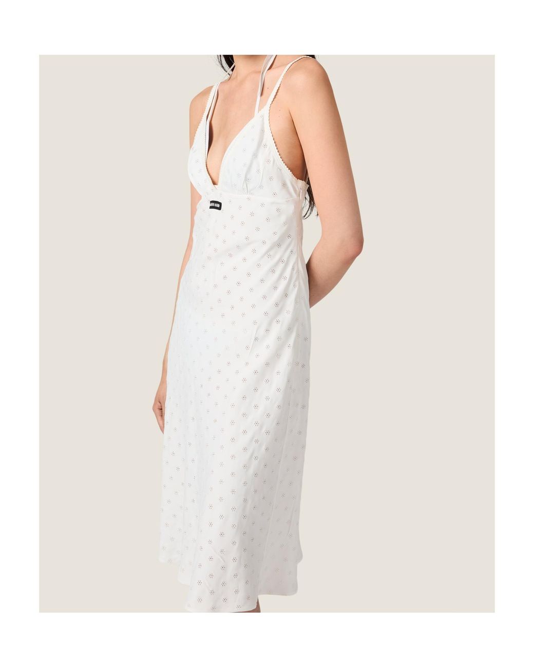 Miu Miu White Cady Eyelet Lace Dress