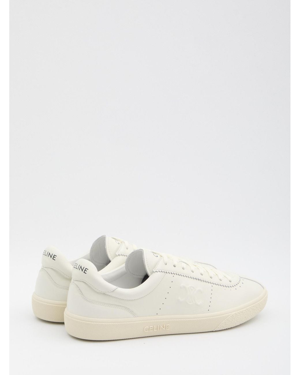 Céline White Round Toe Low-Top Casual Shoes for men