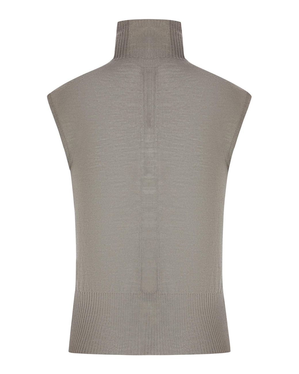 Rick Owens Gray Ribbed-Knit Sleeveless Top