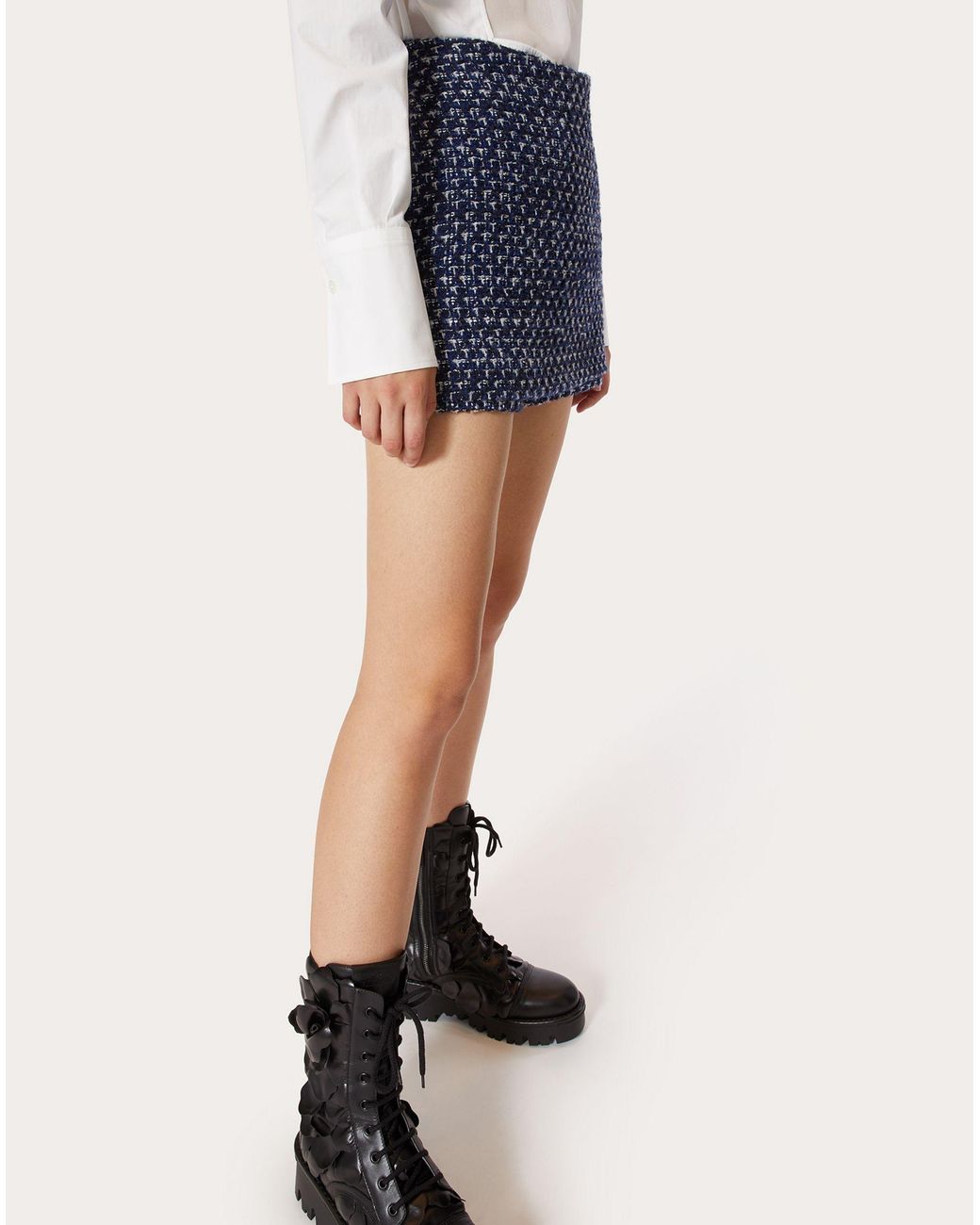 Valentino Blue Tweed Mini Skort