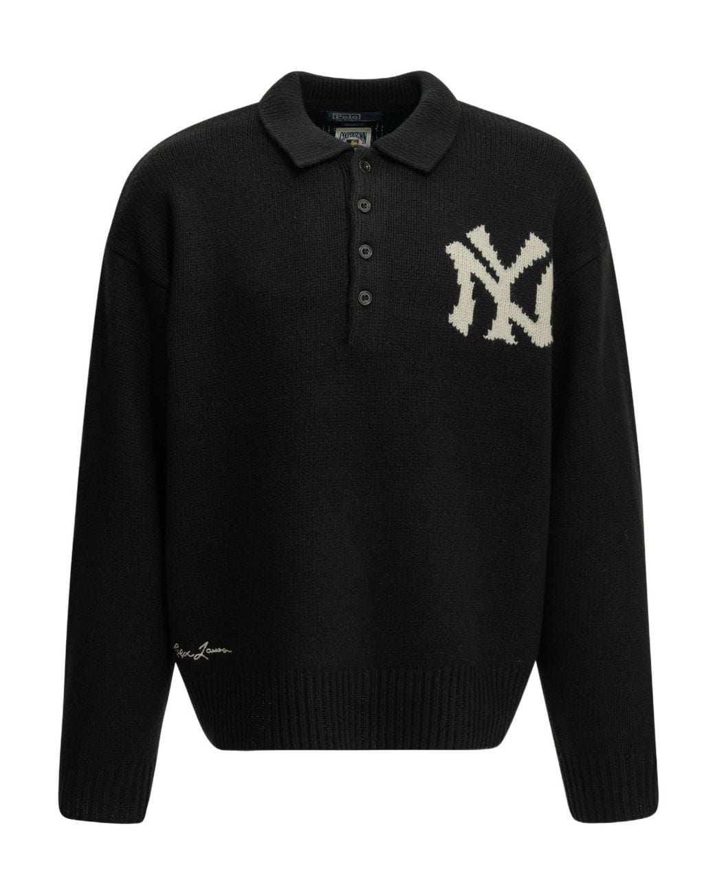 Polo Ralph Lauren Black Yankees Polo Knitted Sweater for men