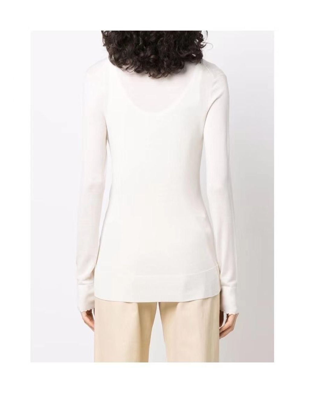 Chloé White Long-Sleeved Cardigan
