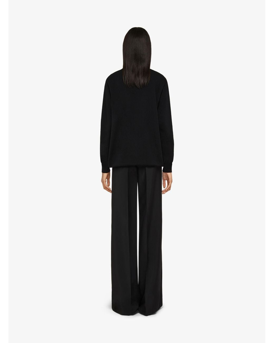 Givenchy Black Wide Leg Tailored Trousers