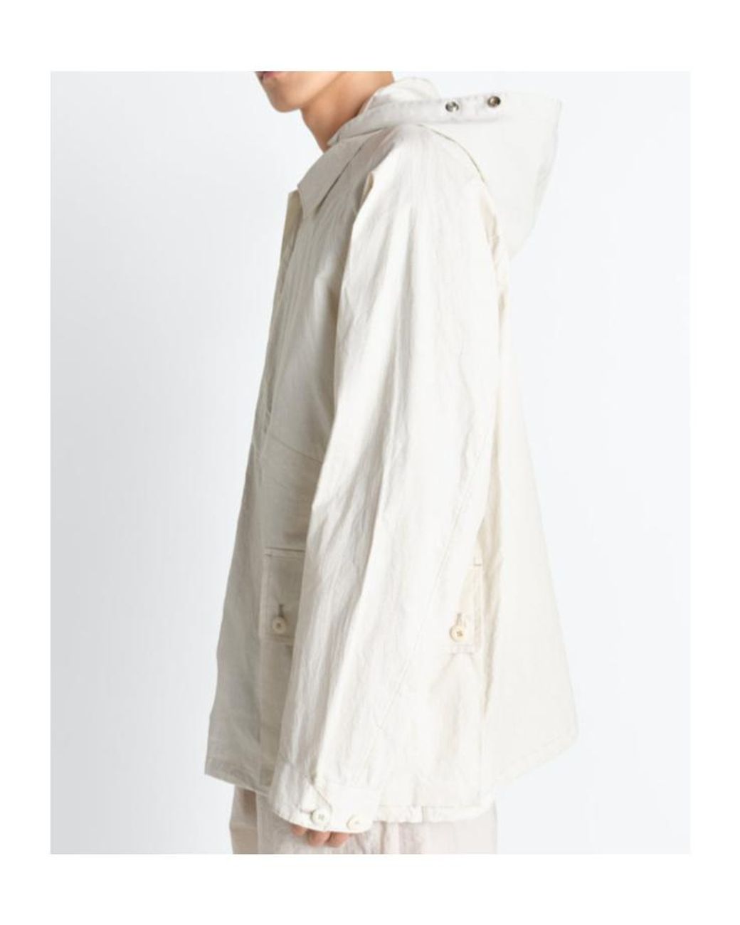 Lemaire White Detachable Hood Rain Jacket for men