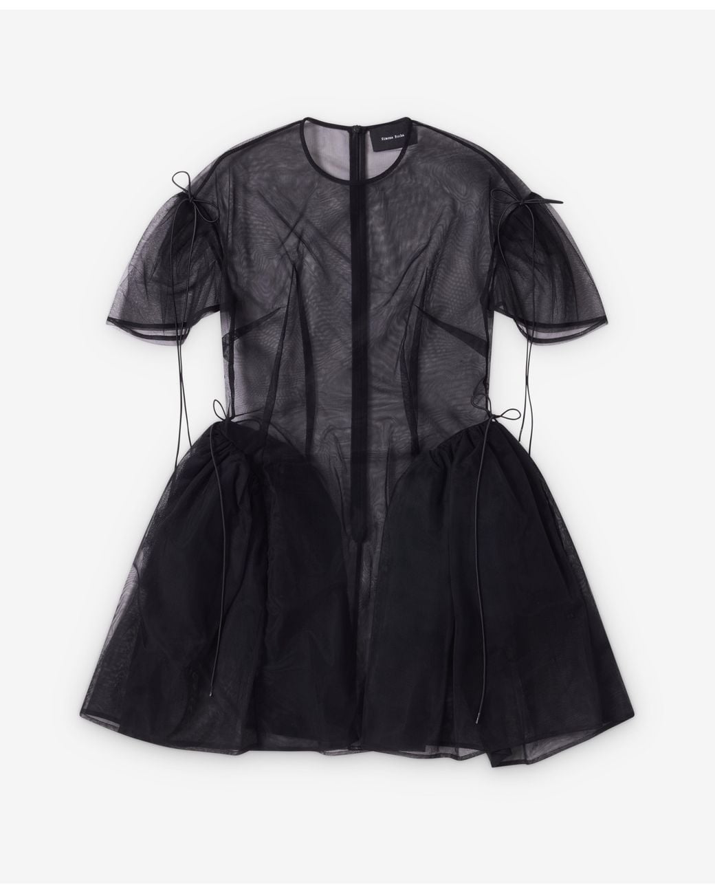 Simone Rocha Black Puff-Sleeve Mini Dress