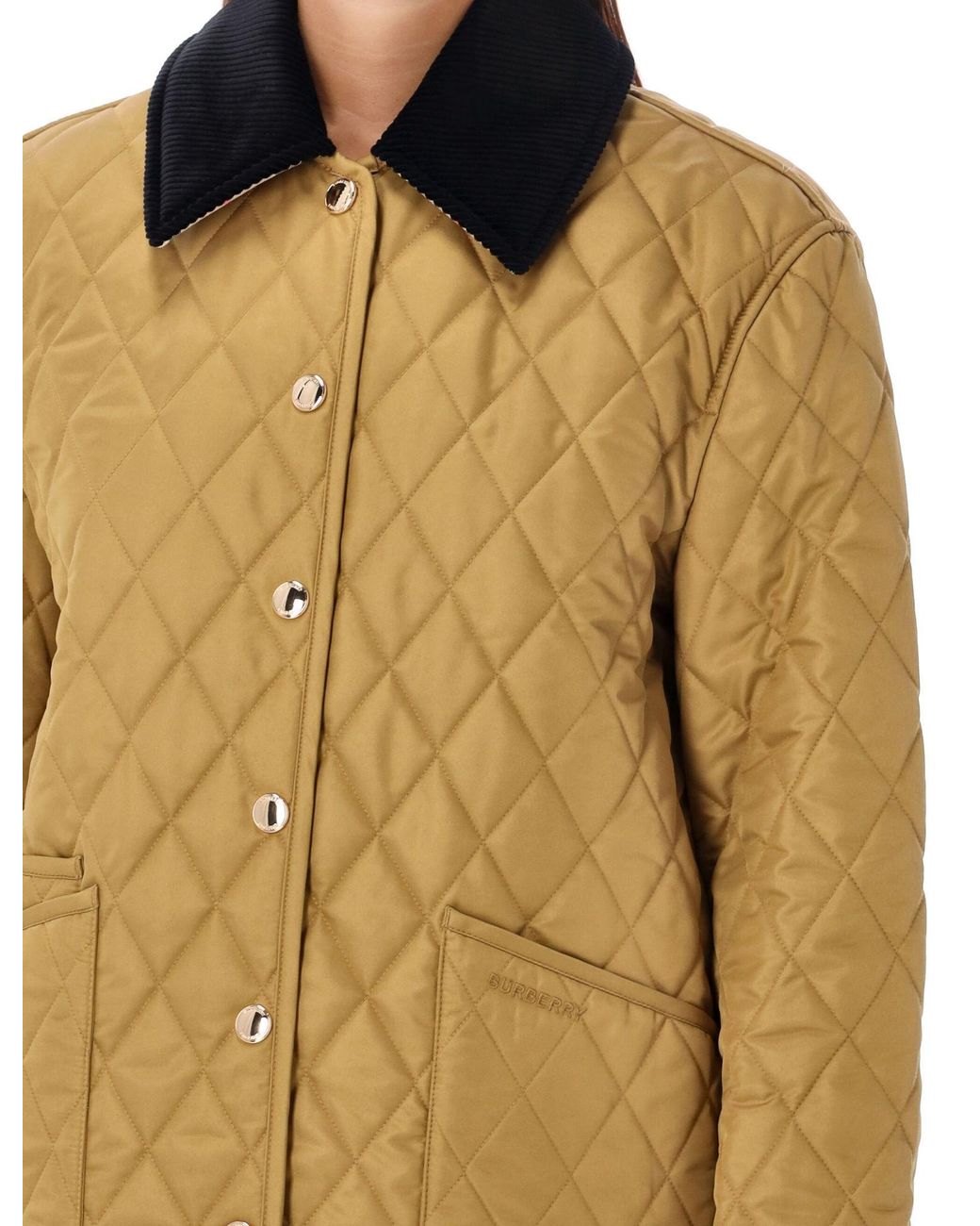 Burberry Green Long Sleeved Quilted Jacket