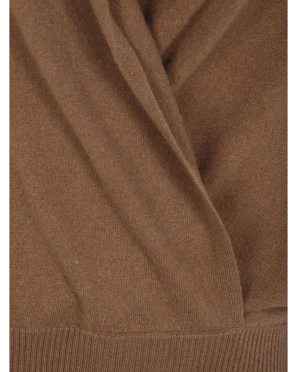 7 For All Mankind Brown Wrap V-Neck Sweater