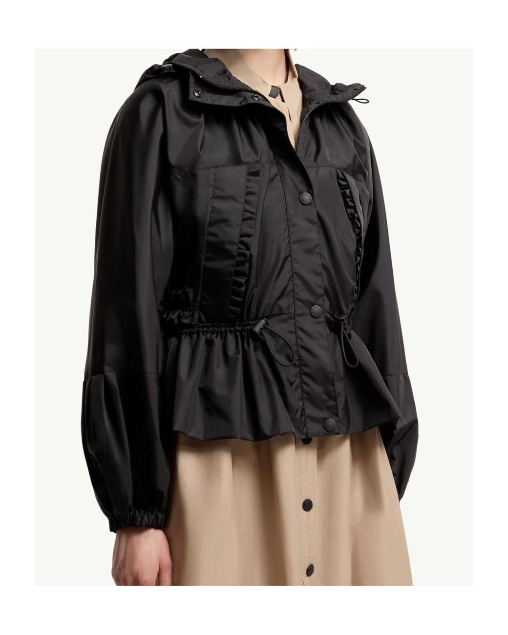 Moncler Black Imaginaire Logo Patch Short Parka