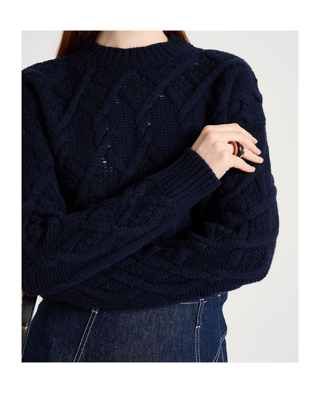 MAX&Co. Blue Ribbed Crew Neck Sweater