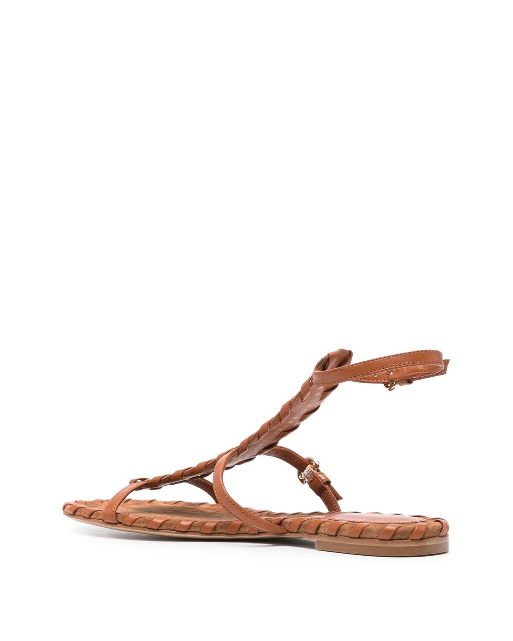 Gianvito Rossi Brown Braided-Trim Sandals