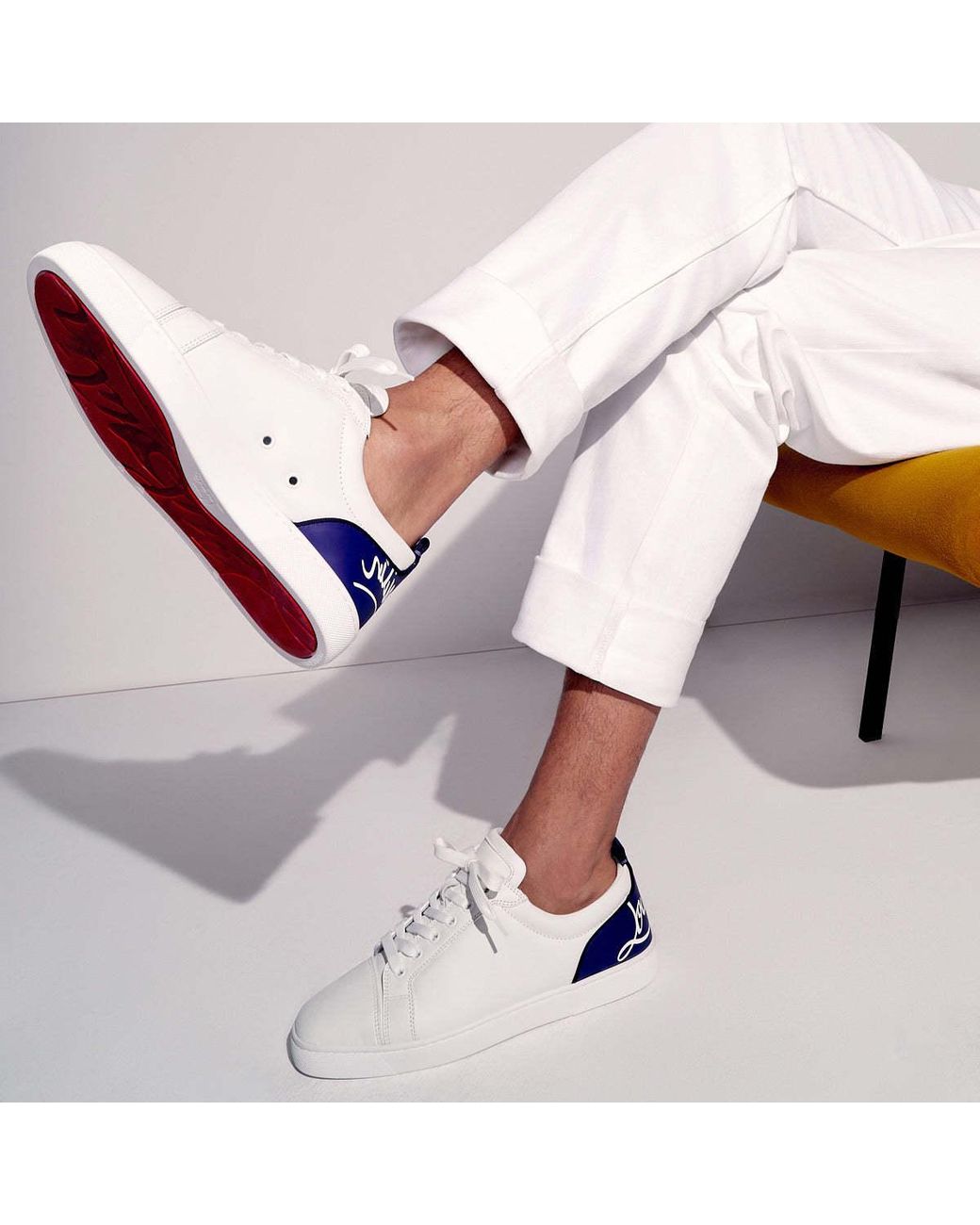 Christian Louboutin White Fun Louis Junior Lace-Up Sneakers for men