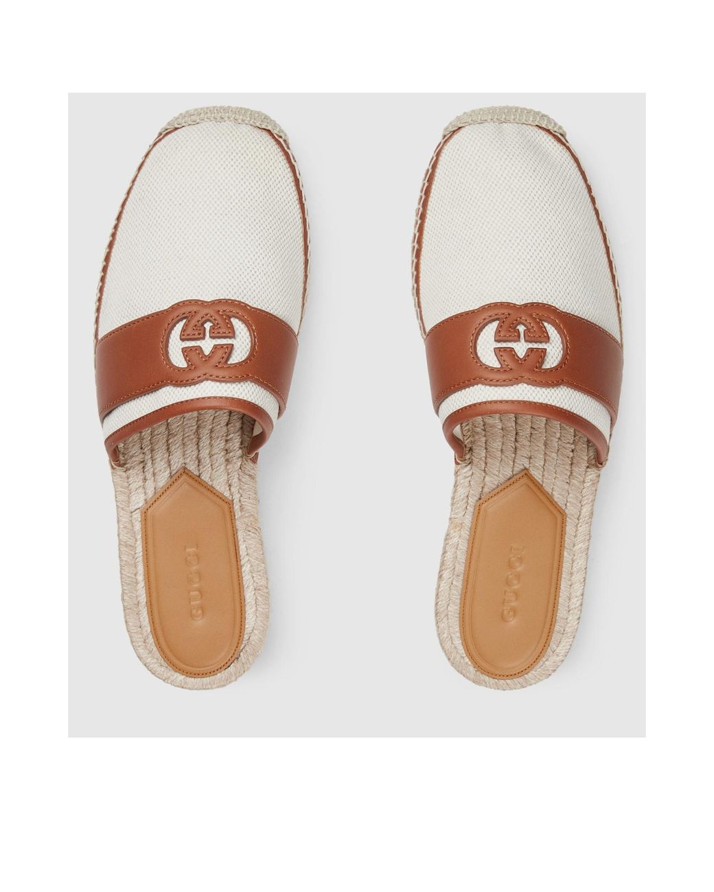 Gucci Brown Interlocking G Slide Espadrilles for men
