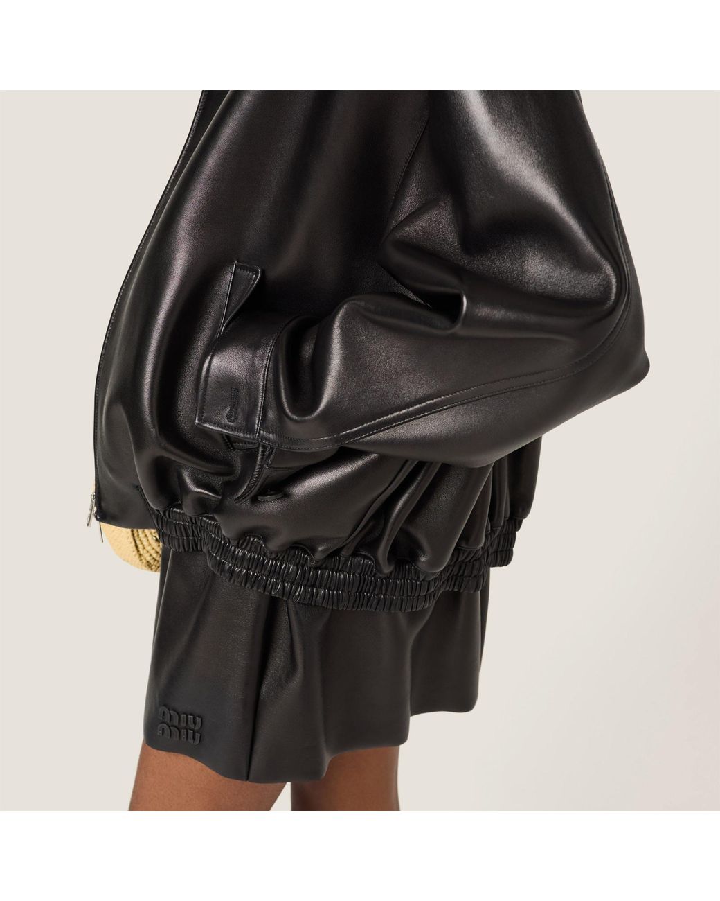 Miu Miu Black Plongé Leather Jacket