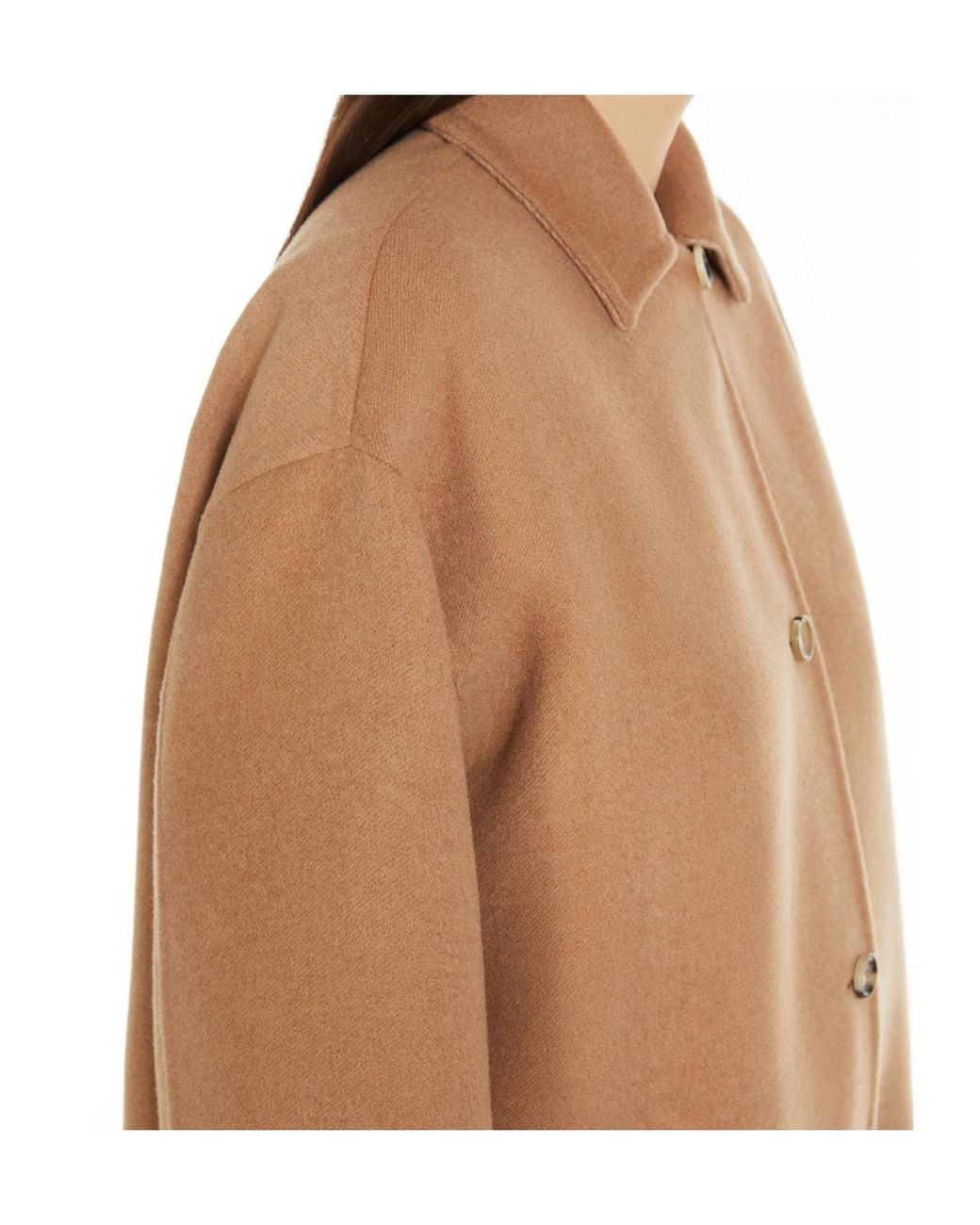 Max Mara Brown Collared Button-Up Coat