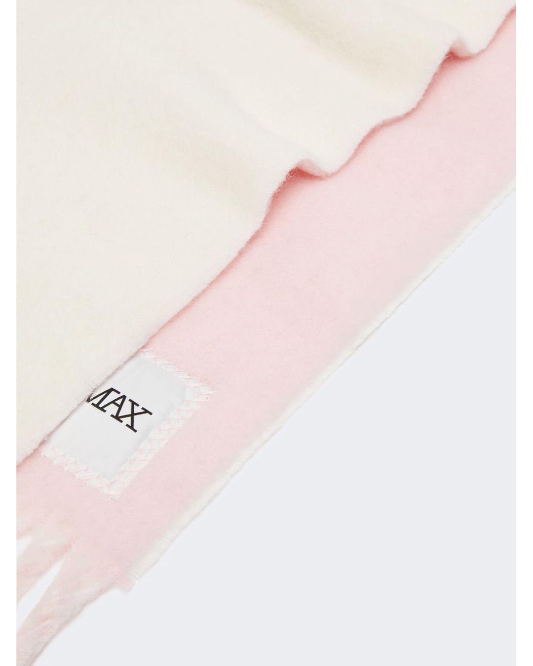 Sportmax Pink Logo-Patch Fringed Scarf