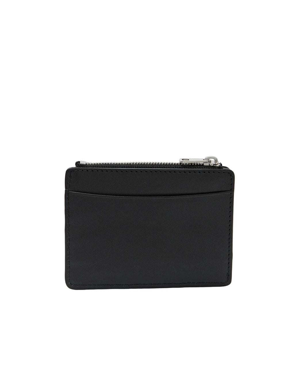 A.P.C. Black Logo Printed Zipped Card Case for men
