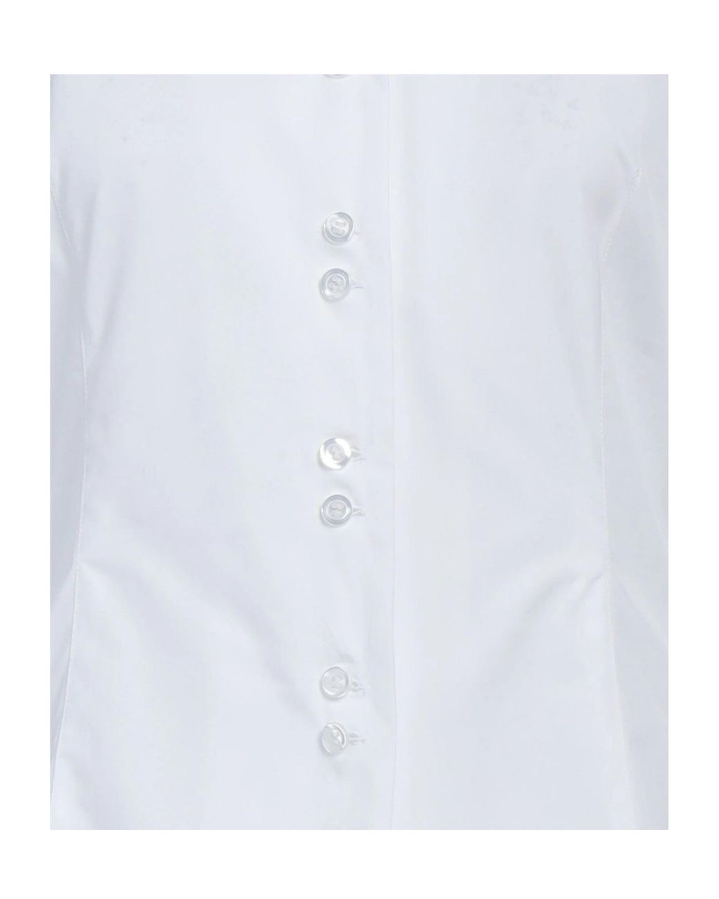 Sportmax White Solid Color Short-Sleeve Shirt