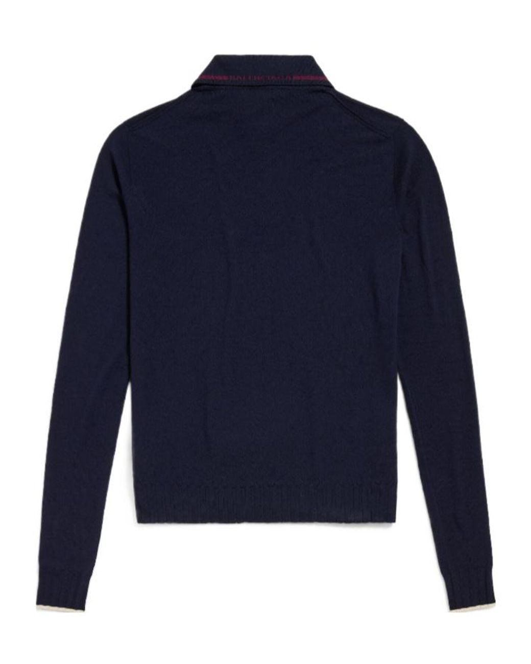 Balenciaga Blue Wool Long-Sleeve Polo Shirt for men