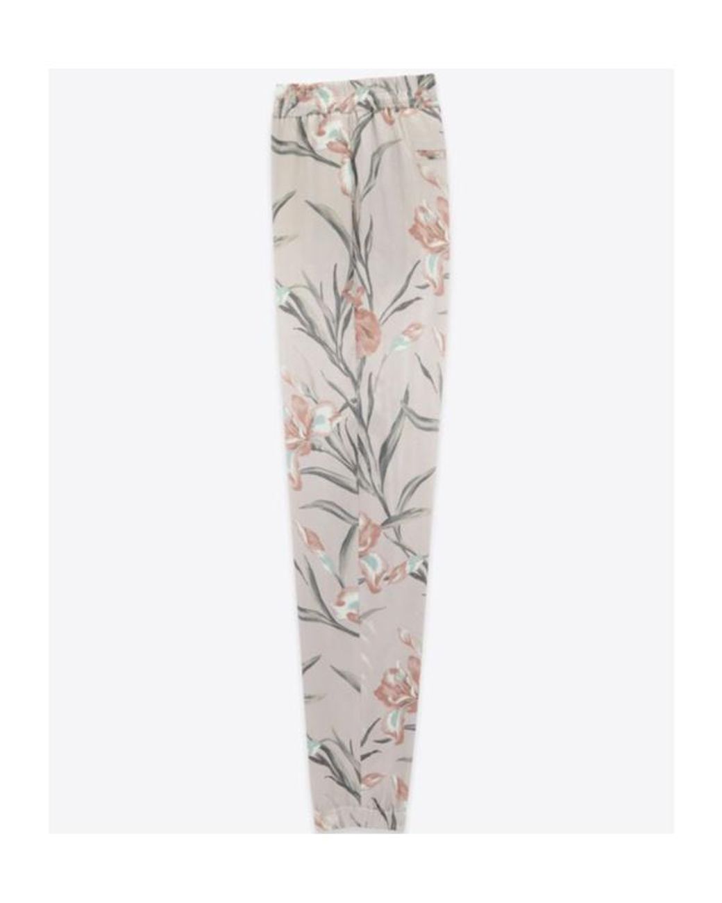 Saint Laurent Gray Floral Printed Relaxed Pants for men
