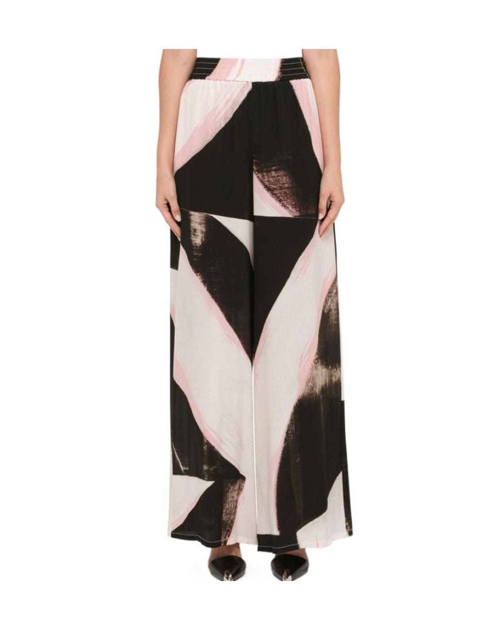 McQueen Black High-Waisted Wide-Leg Wool Trousers