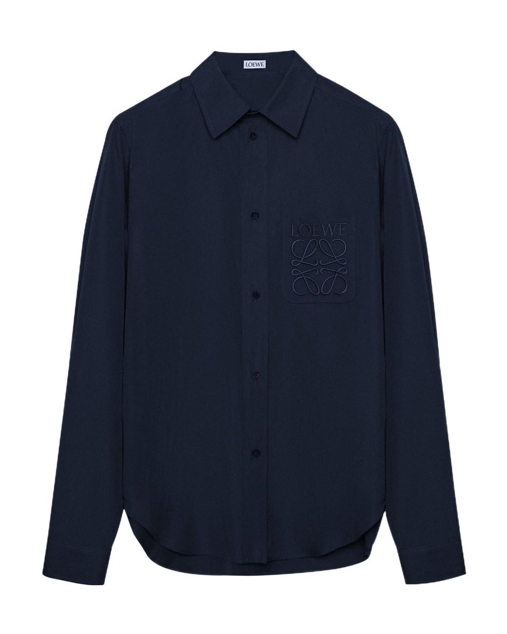 Loewe Blue Embroidered Logo Pocket Shirt for men