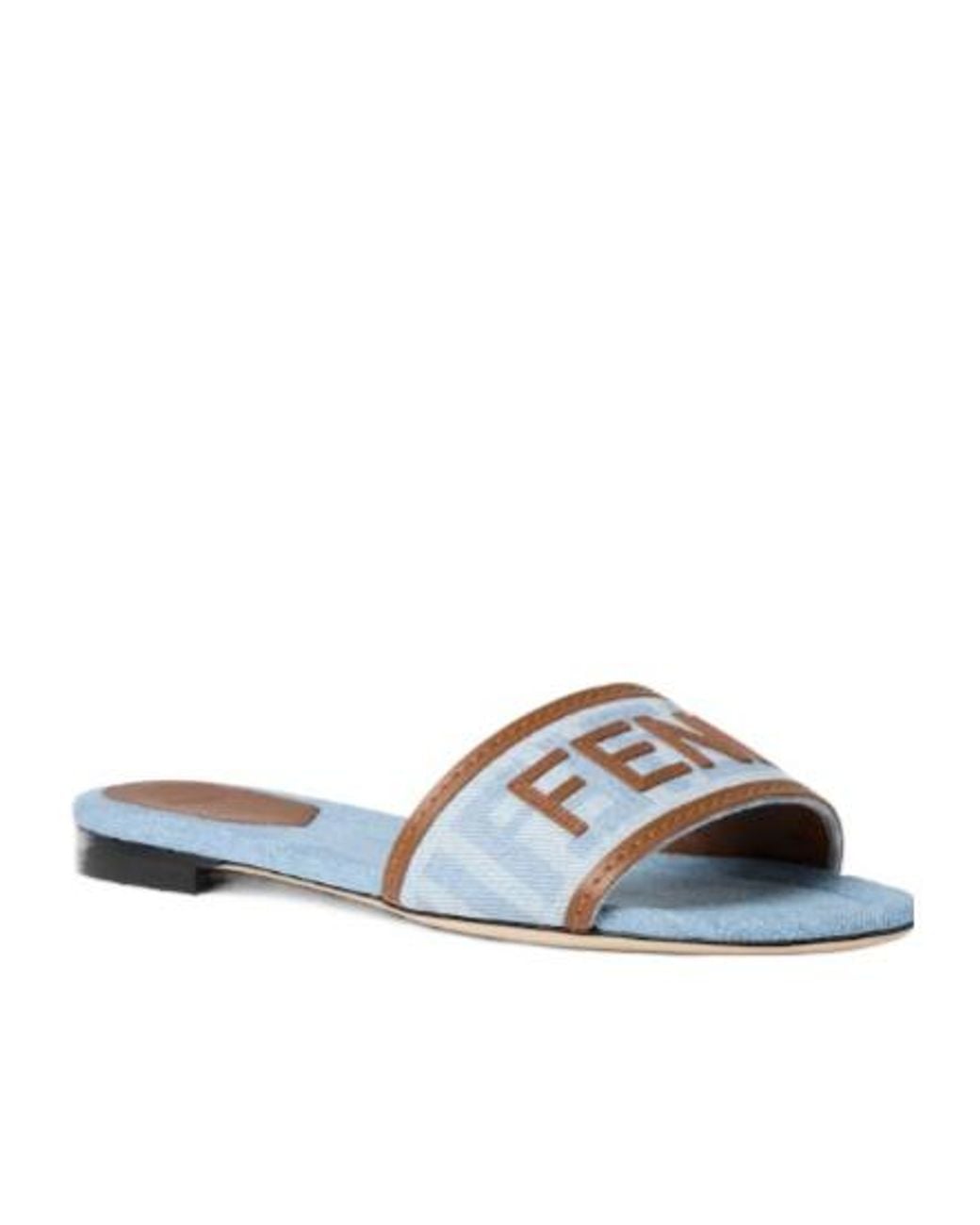 Fendi Blue Sunshine Ff Jacquard Slides