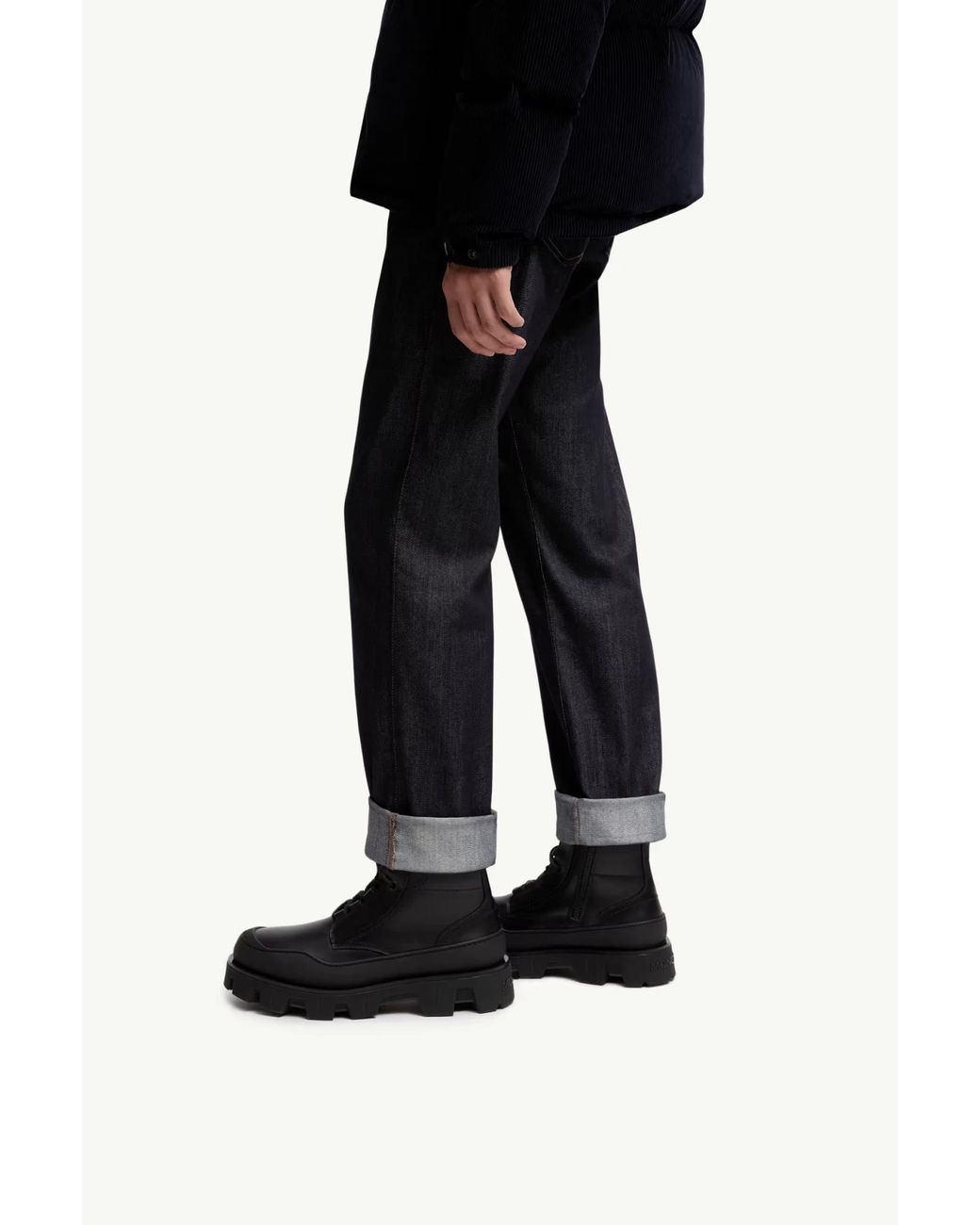 Moncler Black Peak Path Leather Lace-Up Boots for men