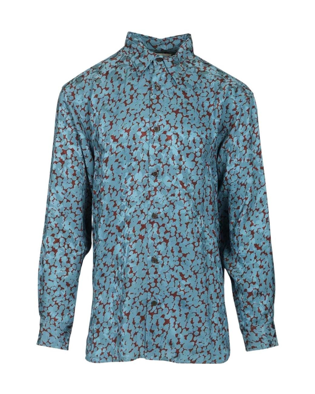 Dries Van Noten Blue Croom Printed Shirt for men