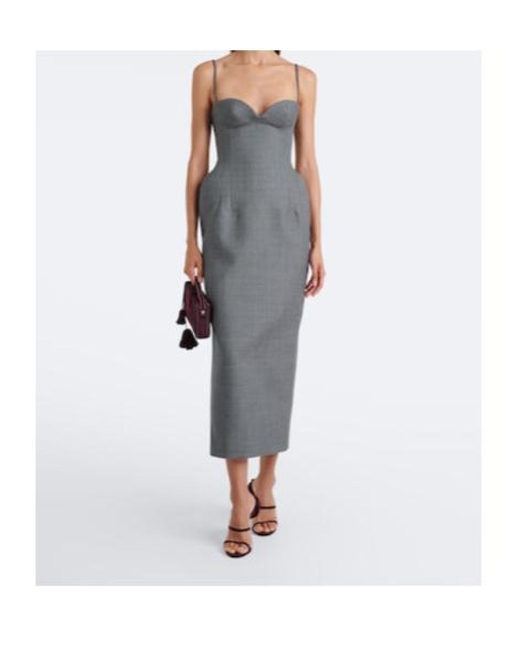 Magda Butrym Gray Wool Bustier Dress