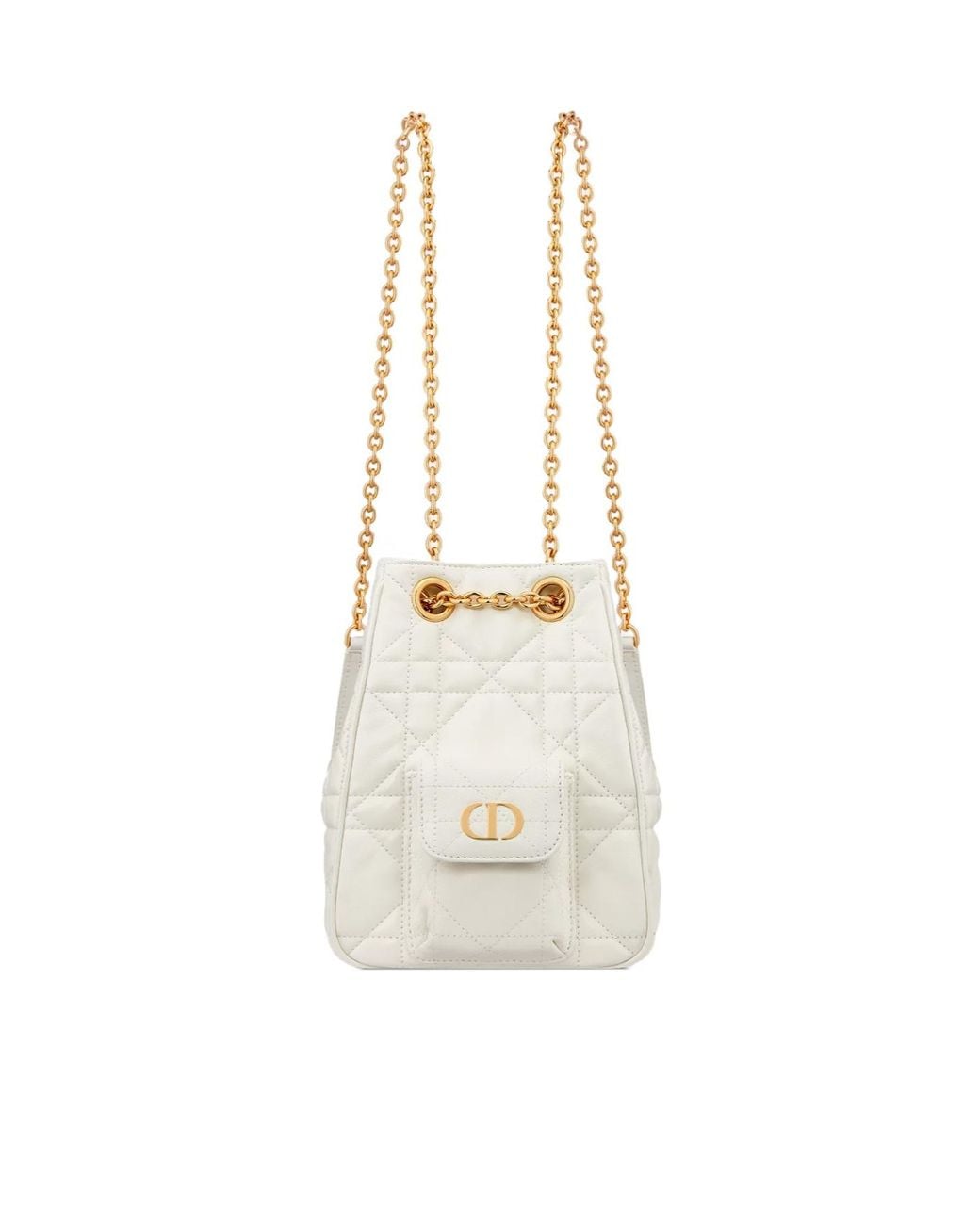 Dior White Drawstring Backpack