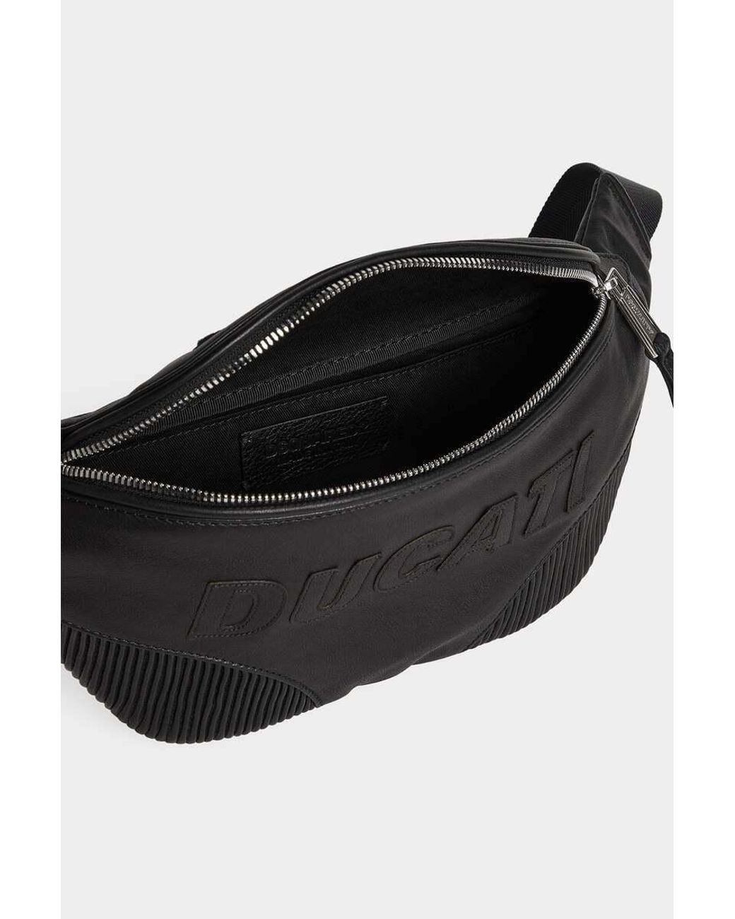 DSquared² Black X Ducati Logo Patch Belt Bag for men